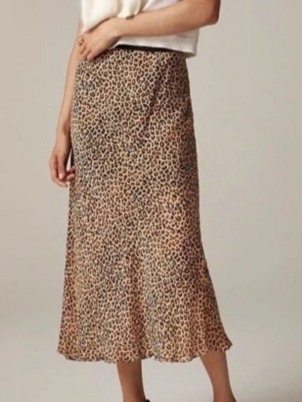 J.Crew 90s Inspired Slip Skirt Leopard Chiffon Size XS